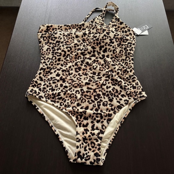 Ibiza Swimwear One Piece Swimsuit Leopard Animal Print ECO Women's Size L NWT - Picture 1 of 5